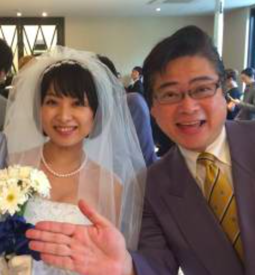 林智美の結婚式での林智美と中邨雄二
