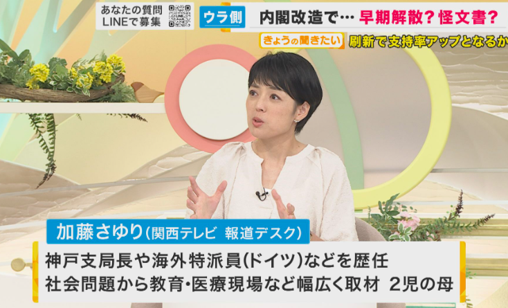 テレビ出演する加藤さゆり