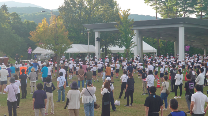 福井県勝山市での夏期巡回ラジオ体操