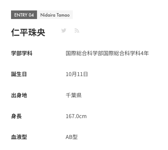 仁平珠央の大学時代のプロフィール