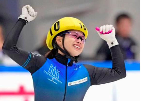 全日本ショートトラック選手権1000mで優勝した長森遥南