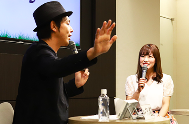 キャプテン渡辺からインタビューを受ける田中歩