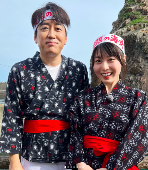 今井日奈子（右）と安住紳一郎（左）