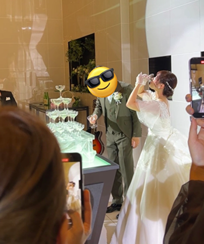 結婚式での旦那と鴨下望美