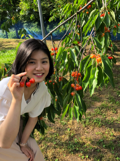 妹とさくらんぼ狩りをした重信友里