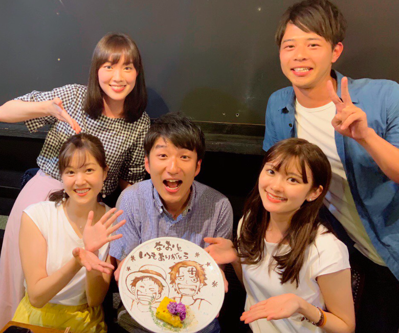 増田紗織（右前方）と小西陸斗（右後方）