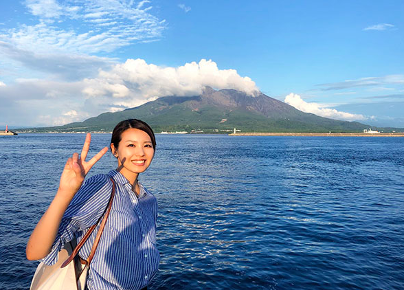 鹿児島に取材で訪れた石神愛子